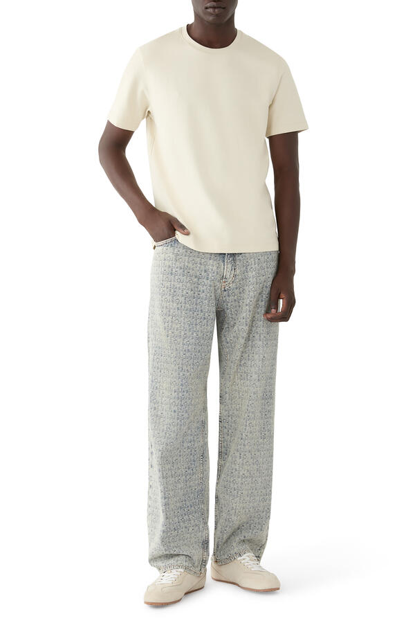 Monogram Pattern Jeans 