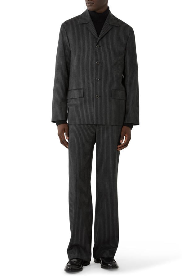 Pinstripe-Pattern Jacket