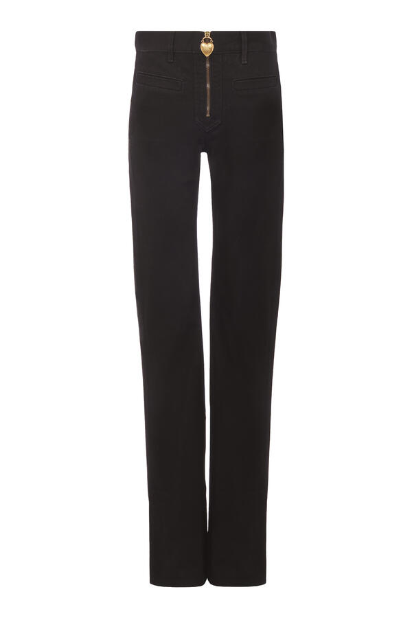 Heart-Lock Charm Puller Slim Jeans