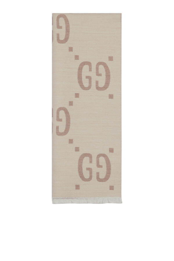GG Jacquard Wool Silk Scarf