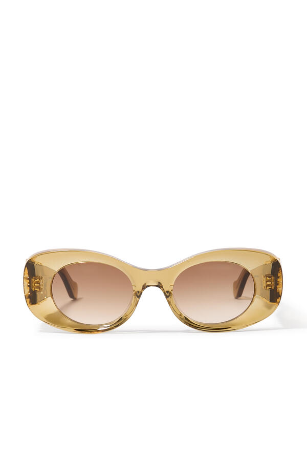 Anagram Beveled Oval Maxi Sunglasses