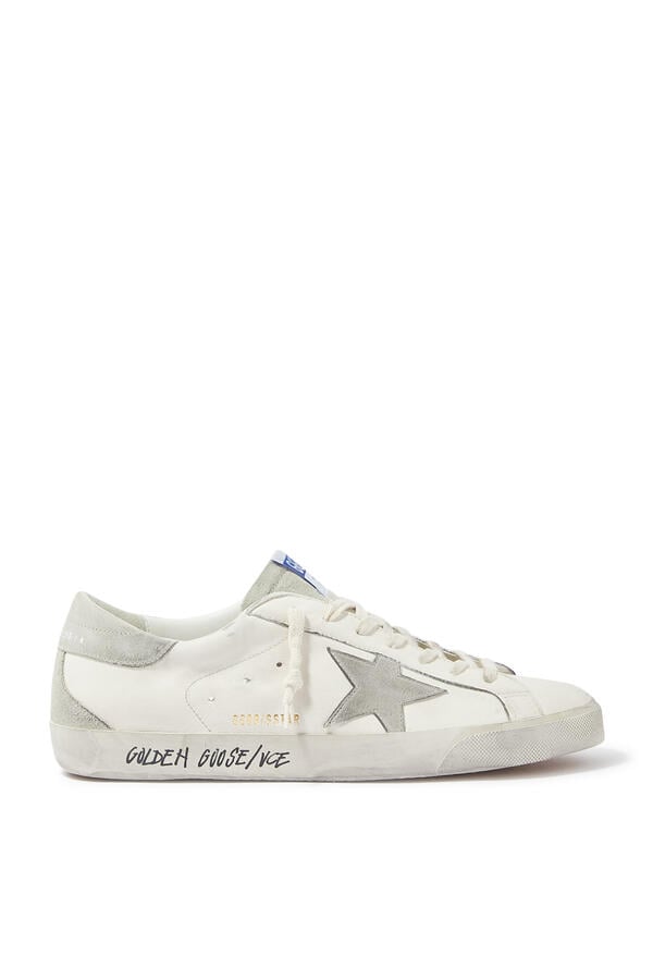 Super-Star Sneakers with Suede Star and Heel Tab