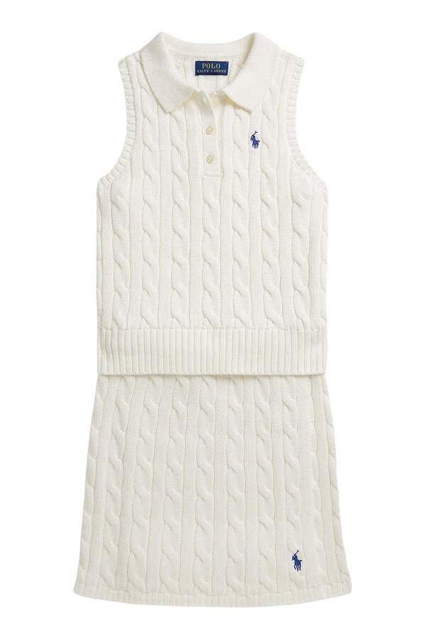 Kids  Cotton Polo Jumper & Faux-Wrap Skirt