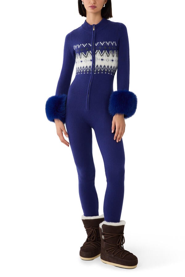 Fair Isle-print Jumpsuit in Merino Wool Blend