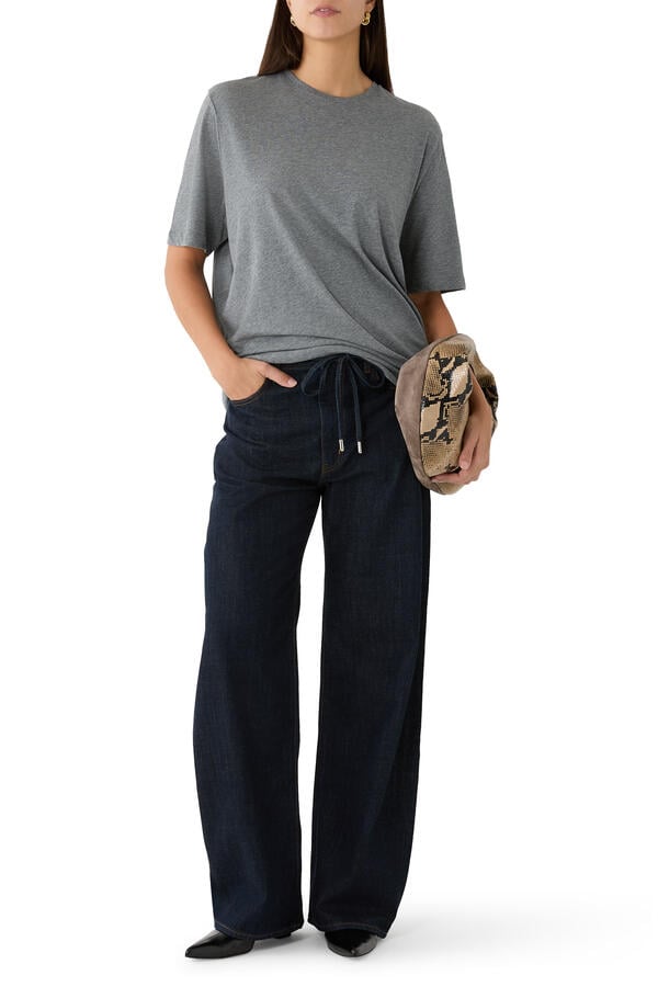  Off Duty Drawstring Bow Jeans