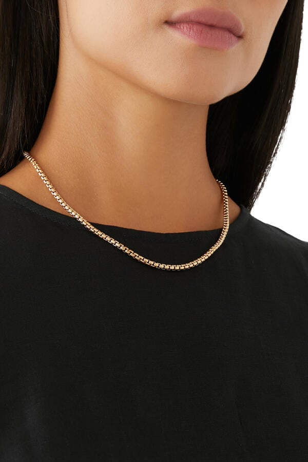 Box Chain Necklace, 18K Yellow Gold