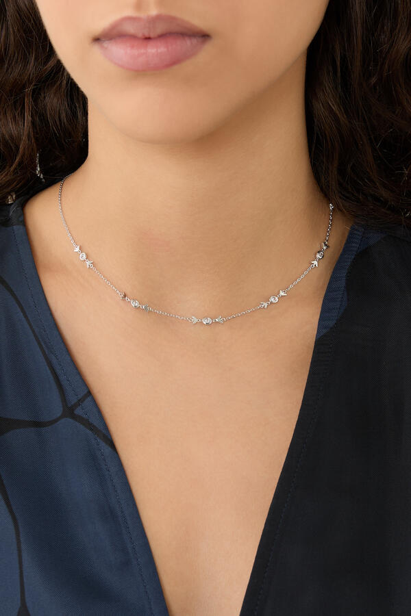 Station Necklace, Sterling Silver