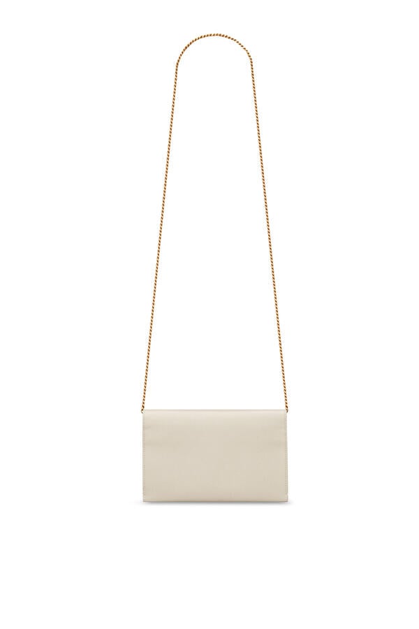 Uptown Chain Wallet In Grain De Poudre Embossed Leather 