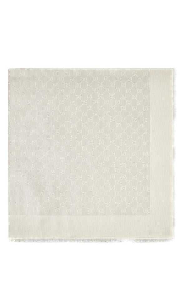 GG Jacquard Silk Wool Shawl 
