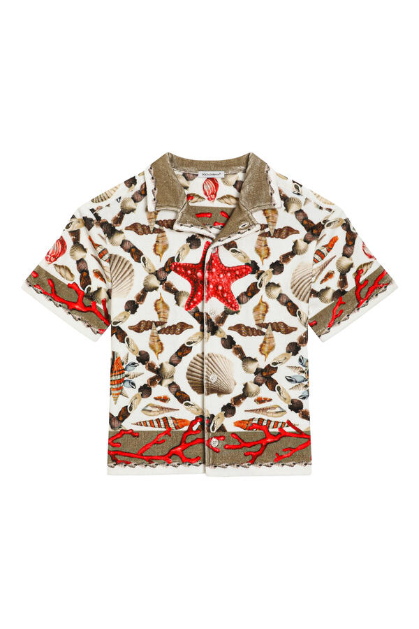 Kids Shell Print Cotton Terry Shirt