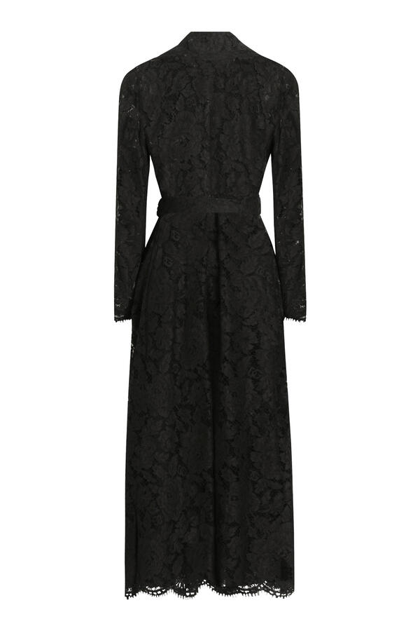 Long Double-Breasted Cordonetto Lace Coat 