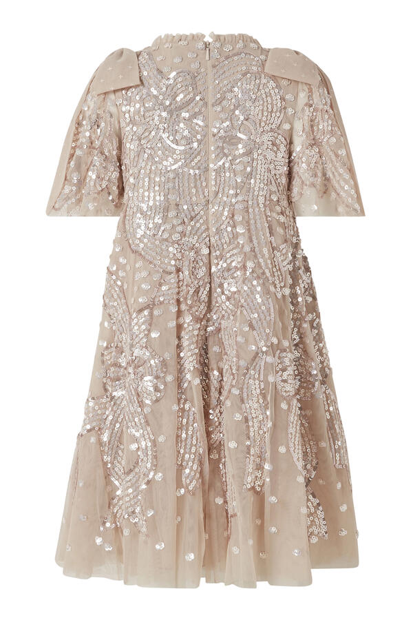 Kids Sequin Ribbon Bow Dress