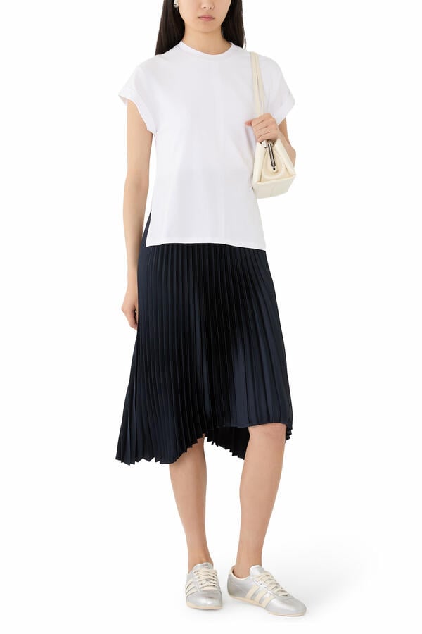T-Shirt Combo Dress with Pleated Skirt