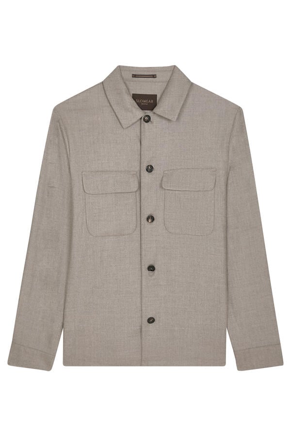 Wool & Silk Twill Overshirt