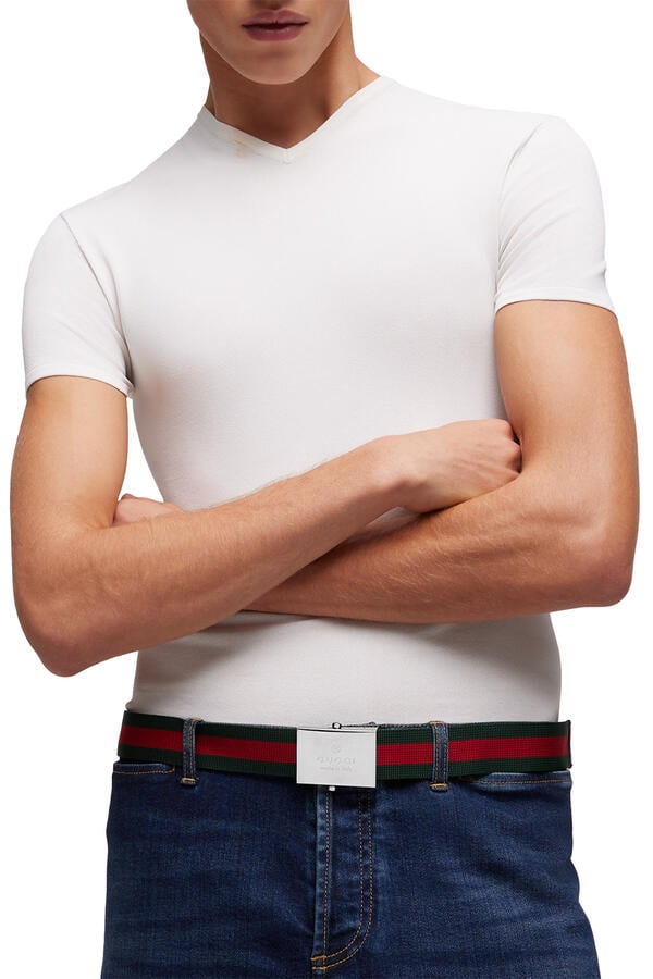 Web Belt with Rectangular Buckle