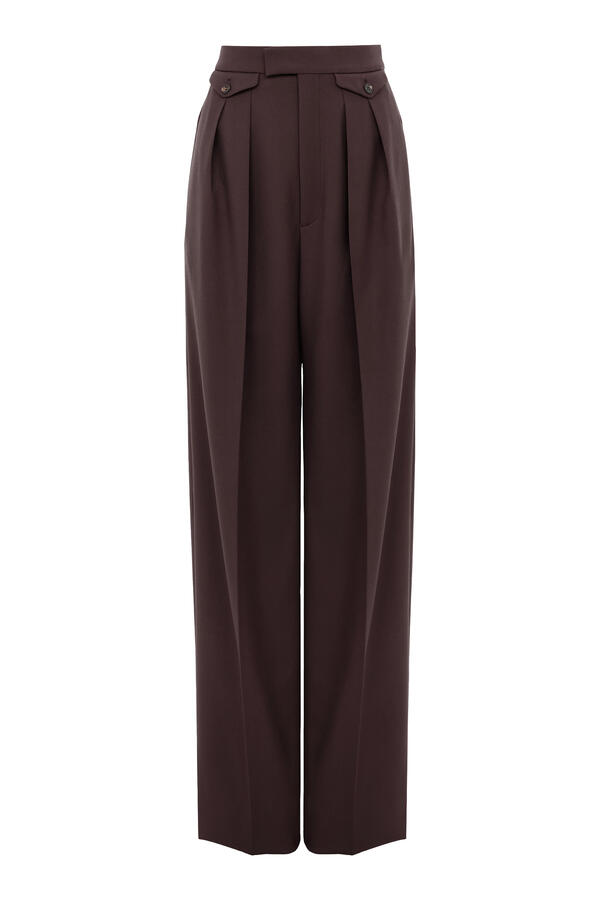 High-Rise Gathered Trousers