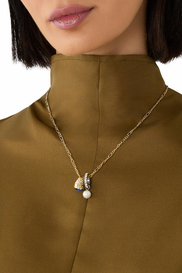 Vintage Charm Necklace, Brass & Charms