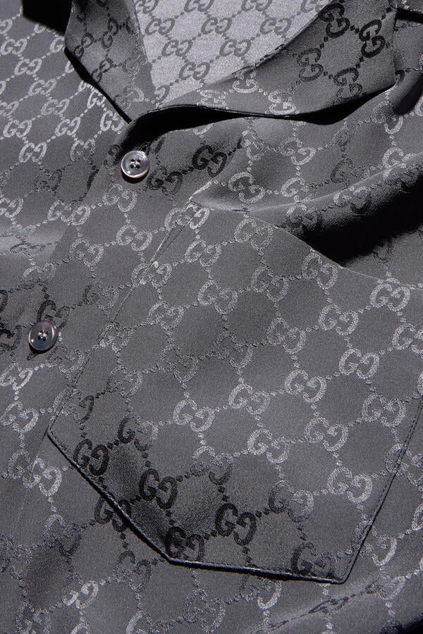 GG Silk Jacquard Bowling Shirt 