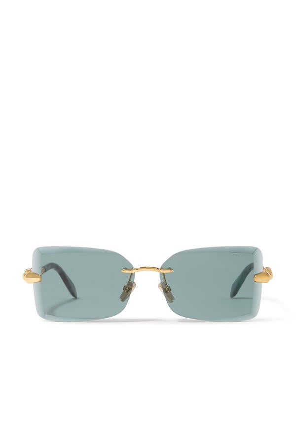 Serpenti Viper Rectangular Sunglasses