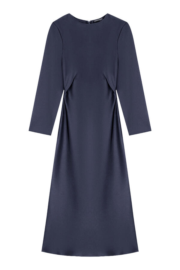 Draped Waist-Detail Long Dress