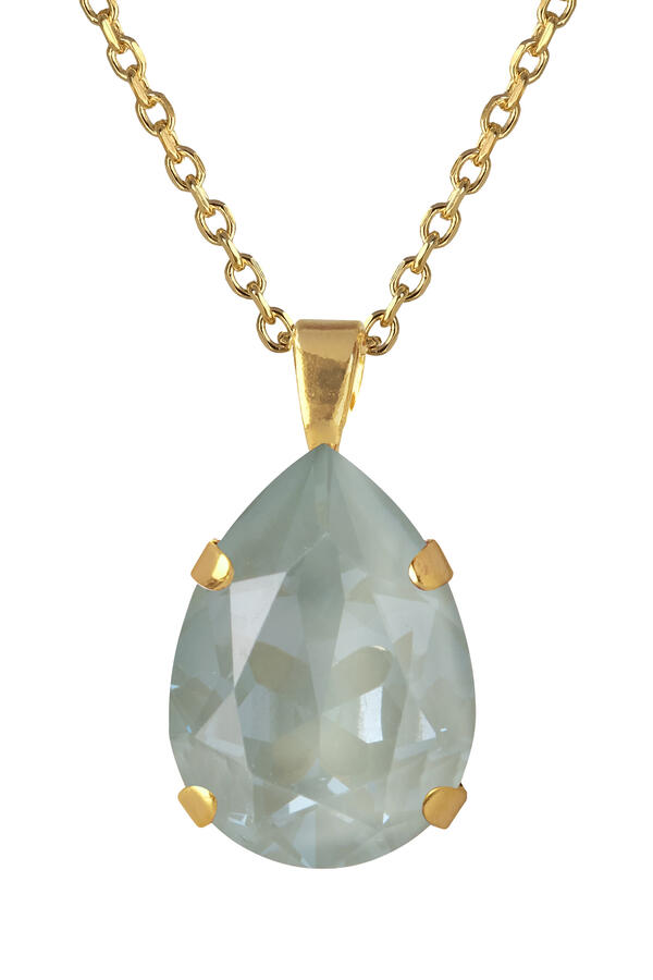 Mini Drop Necklace, 18K Gold-Plated Brass & Crystal