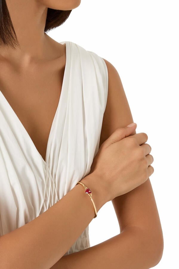 Heart Spade Solitaire Bangle