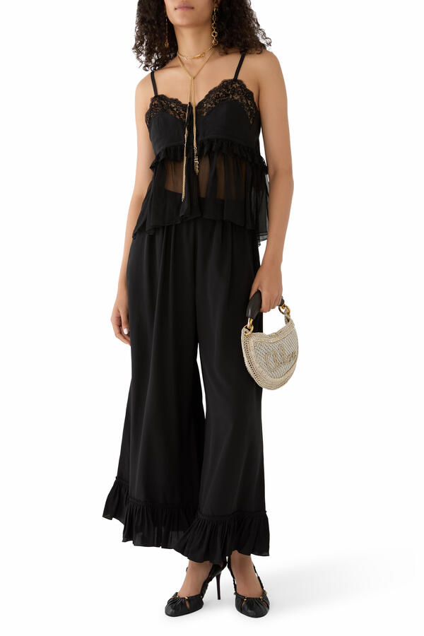 Cropped Fluid Trousers