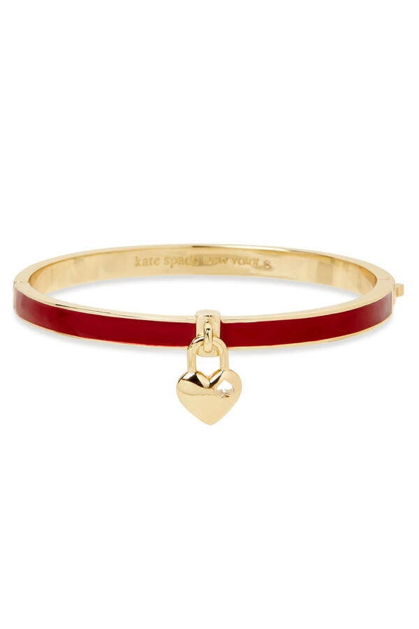 Heart Spade Thin Bangle, Stainless Steel & Enamel