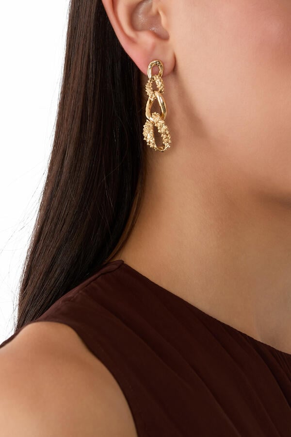 Almara Earrings, Gold-Plated Brass