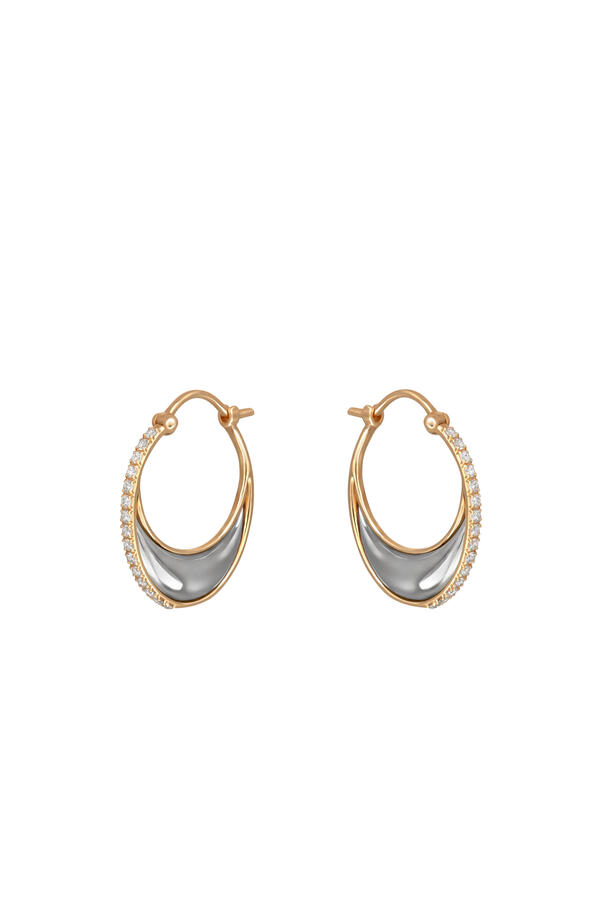 Bloop Moon Size 3 Earrings, 18K Yellow Gold & White Diamonds