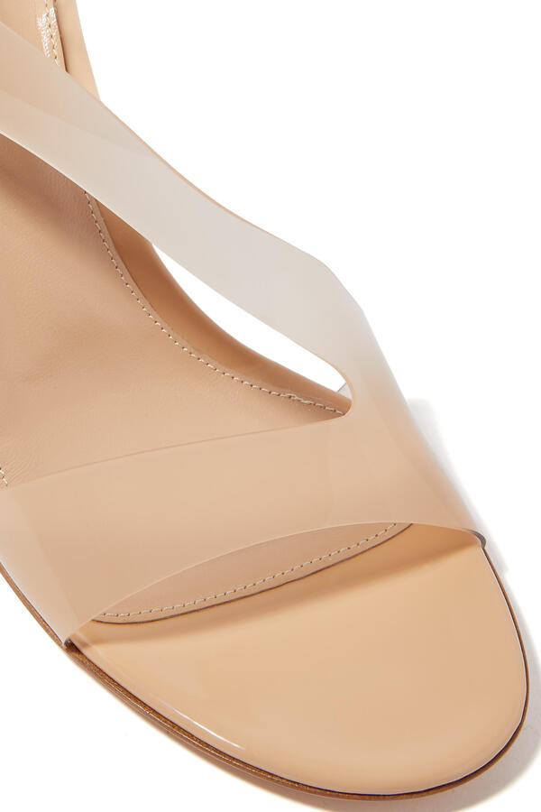 Metropolis 70 Sandals in Plexi and Leather