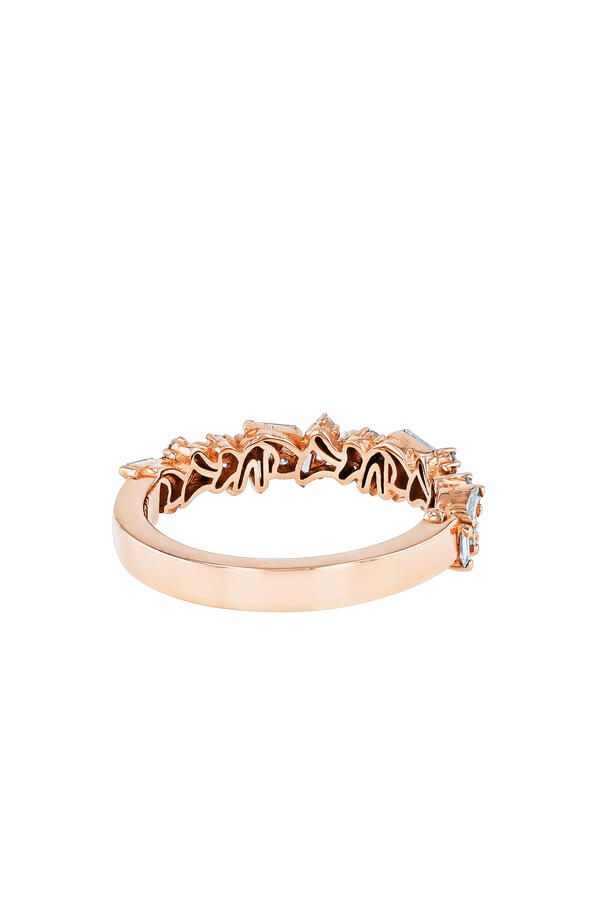 Classic Icon Half Band Ring, 18K Rose Gold & Diamonds