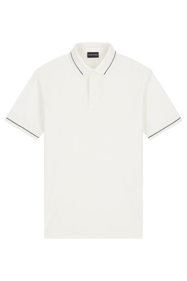 Logo Stripe Collar-Detail Polo Shirt