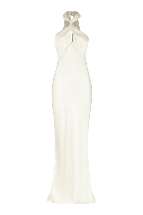 La Lune High Neck Twist Maxi Dress