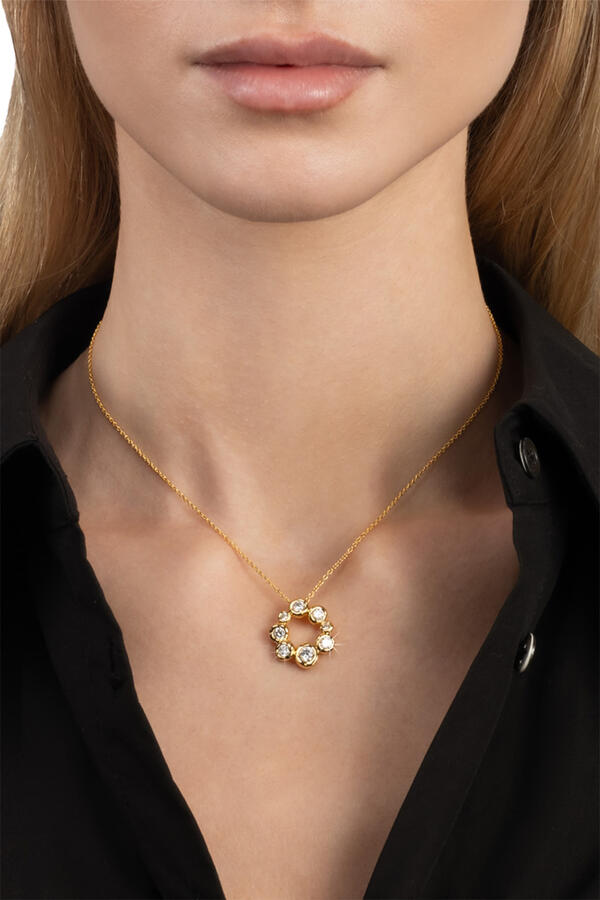 Asterales Bubble Circle Pendant Necklace