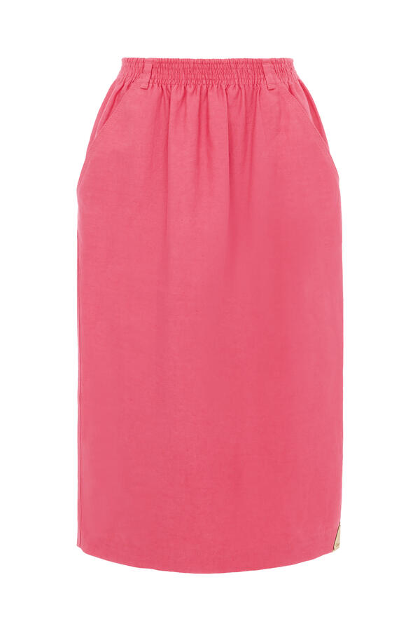 Side Pockets Midi Pencil Skirt