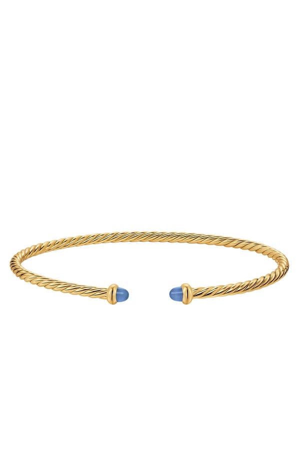 Micro Cablespira® Flex Bracelet, 18K Yellow Gold & Blue Sapphires