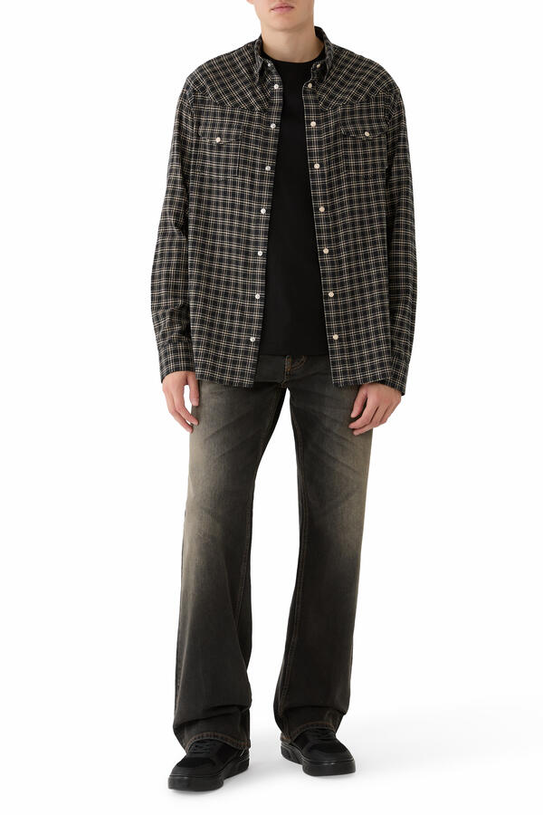 Chest Pockets Check Flannel Shirt
