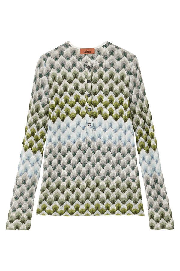 Laced Raschel Long Sleeves Top