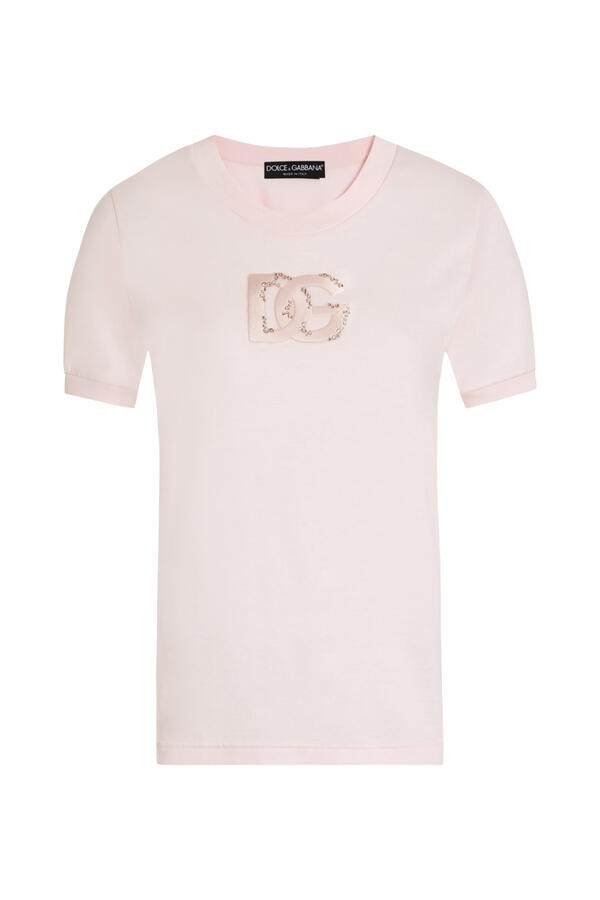Jersey T-Shirt with DG Sequin Patch