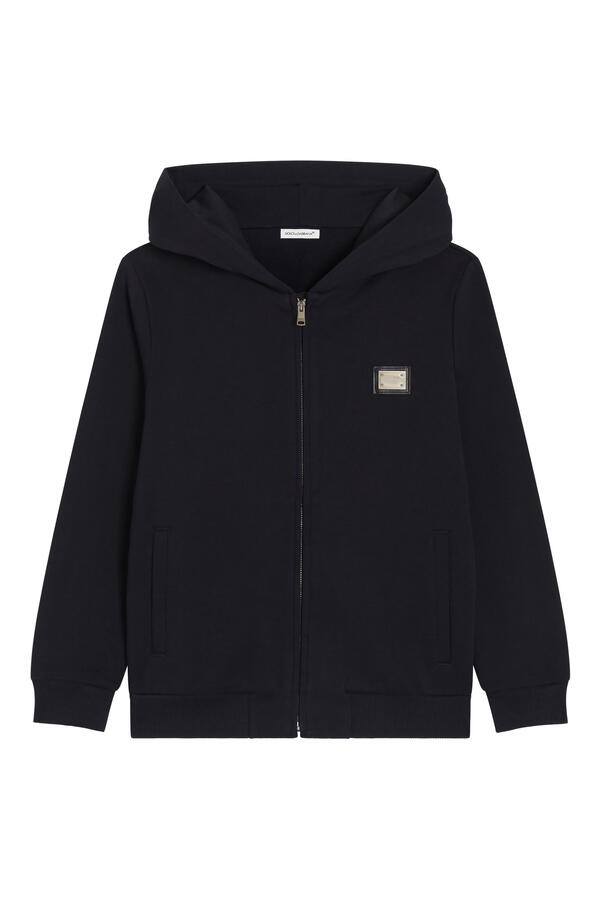 Kids Hooded Sweatshirt with Logo Plate