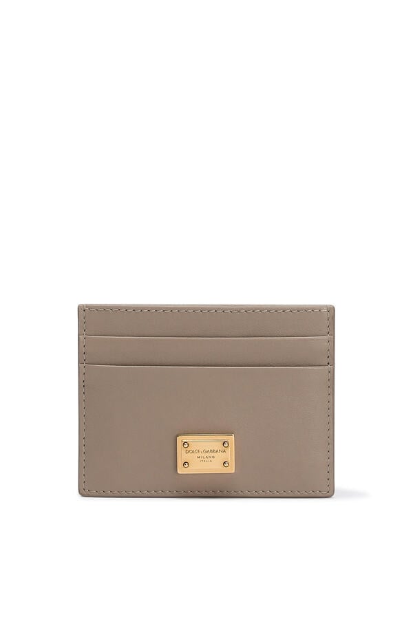 Logo Calfskin Card Holder