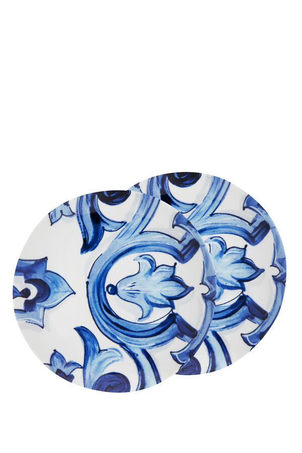 Fiore Blu Mediterraneo Bread Plates, Set of 2