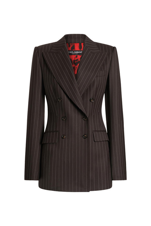  Turlington Double-Breasted Twill Pinstripe Jacket