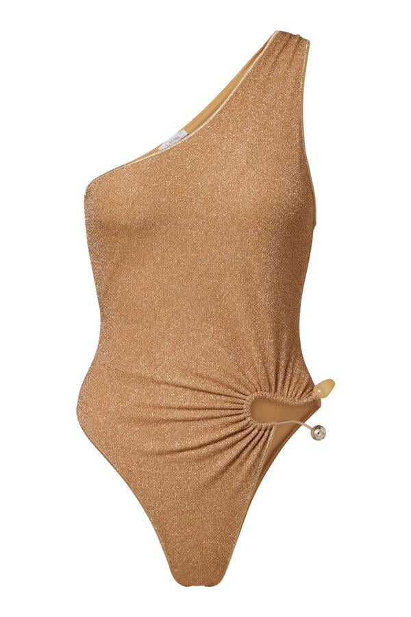 Lumière Stones One Shoulder Maillot 