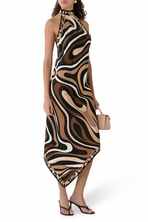 Marmo Print Long Dress