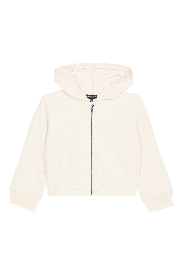 Kids Hooded Monogram Zip Sweatshirt 