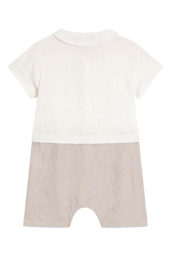Kids Linen Romper with Embroidery 