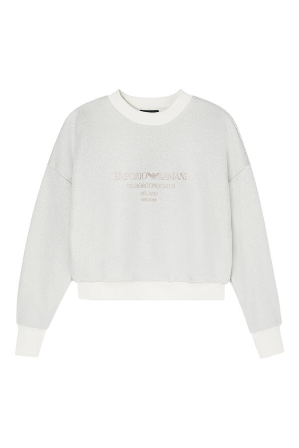 Lurex Jersey Sweatshirt with Shiny Logo