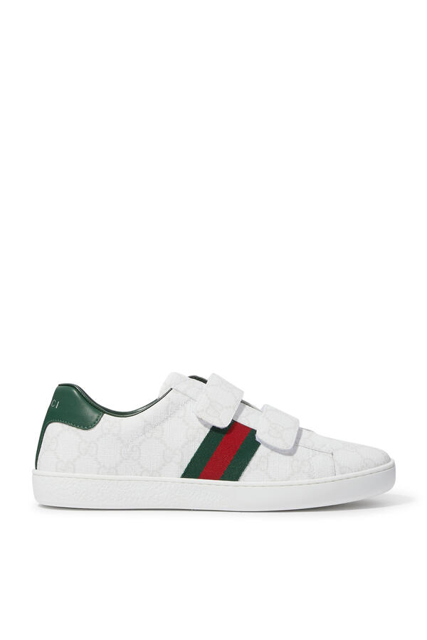 Kids Web-Detail Leather Sneakers
